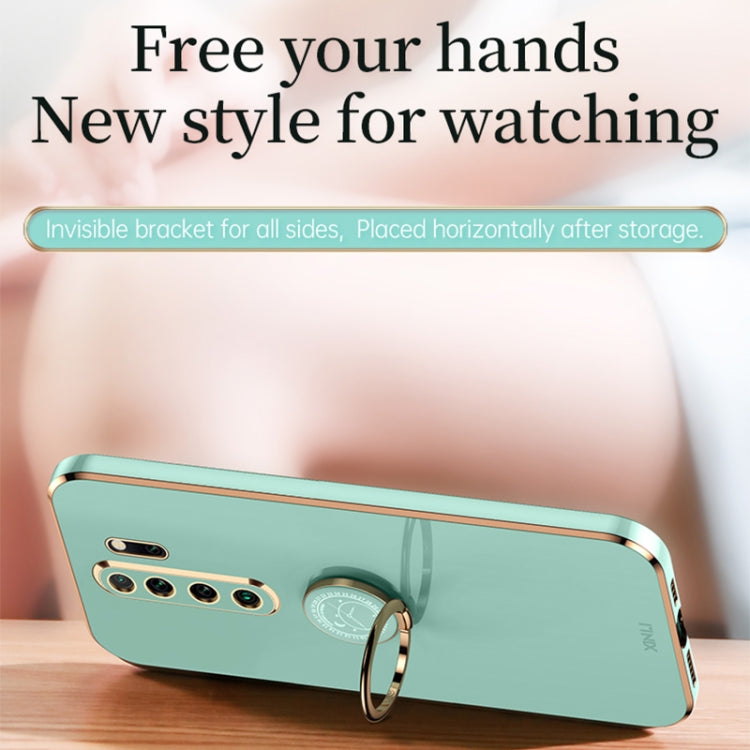 XINLI Straight Edge 6D Electroplate TPU Phone Case with Ring Holder, For Xiaomi Redmi Note 8 Pro, For Xiaomi Redmi Note 9 4G, For Xiaomi Redmi Note 9 5G