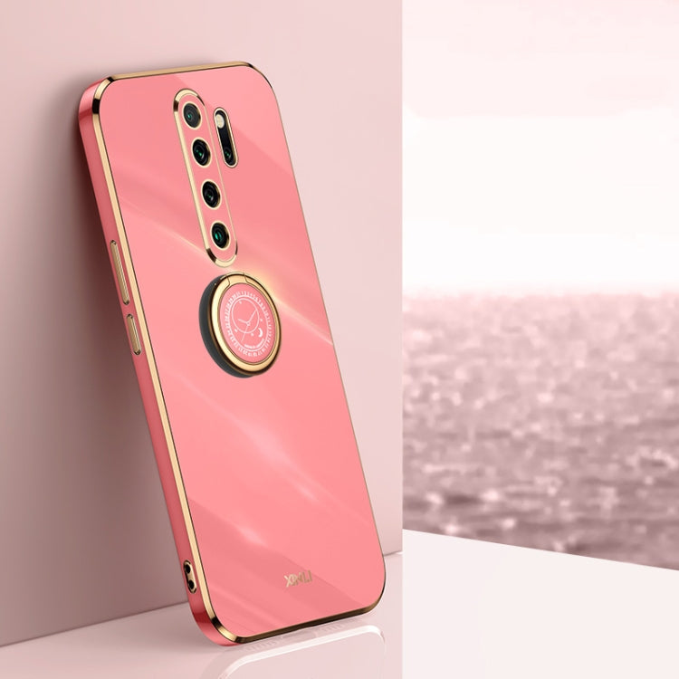 XINLI Straight Edge 6D Electroplate TPU Phone Case with Ring Holder, For Xiaomi Redmi Note 8 Pro, For Xiaomi Redmi Note 9 4G, For Xiaomi Redmi Note 9 5G