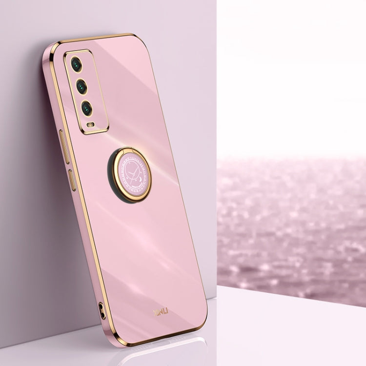 XINLI Straight Edge 6D Electroplate TPU Phone Case with Ring Holder, For Xiaomi Redmi Note 8 Pro, For Xiaomi Redmi Note 9 4G, For Xiaomi Redmi Note 9 5G