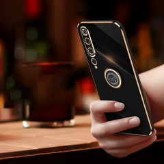 XINLI Straight Edge 6D Electroplate TPU Phone Case with Ring Holder, For Xiaomi Mi 10 5G, For Xiaomi Mi 10S, For Xiaomi Mi 10T Lite 5G
