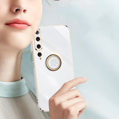 XINLI Straight Edge 6D Electroplate TPU Phone Case with Ring Holder, For Xiaomi Mi 10 5G, For Xiaomi Mi 10S, For Xiaomi Mi 10T Lite 5G