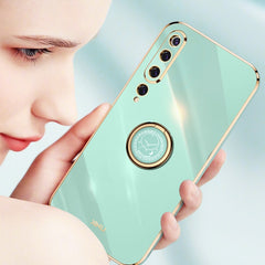 XINLI Straight Edge 6D Electroplate TPU Phone Case with Ring Holder, For Xiaomi Mi 10 5G, For Xiaomi Mi 10S, For Xiaomi Mi 10T Lite 5G
