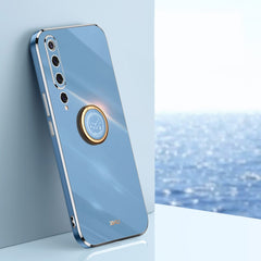 XINLI Straight Edge 6D Electroplate TPU Phone Case with Ring Holder, For Xiaomi Mi 10 5G, For Xiaomi Mi 10S, For Xiaomi Mi 10T Lite 5G