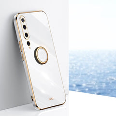 XINLI Straight Edge 6D Electroplate TPU Phone Case with Ring Holder, For Xiaomi Mi 10 5G, For Xiaomi Mi 10S, For Xiaomi Mi 10T Lite 5G