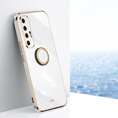 XINLI Straight Edge 6D Electroplate TPU Phone Case with Ring Holder, For Xiaomi Mi 10 5G, For Xiaomi Mi 10S, For Xiaomi Mi 10T Lite 5G