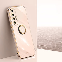 XINLI Straight Edge 6D Electroplate TPU Phone Case with Ring Holder, For Xiaomi Mi 10 5G, For Xiaomi Mi 10S, For Xiaomi Mi 10T Lite 5G