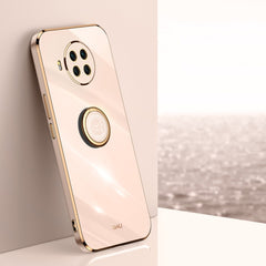 XINLI Straight Edge 6D Electroplate TPU Phone Case with Ring Holder, For Xiaomi Mi 10 5G, For Xiaomi Mi 10S, For Xiaomi Mi 10T Lite 5G