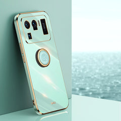 XINLI Straight Edge 6D Electroplate TPU Phone Case with Ring Holder, For Xiaomi Mi 11, For Xiaomi Mi 11 Ultra, For Xiaomi Mi 11 Lite