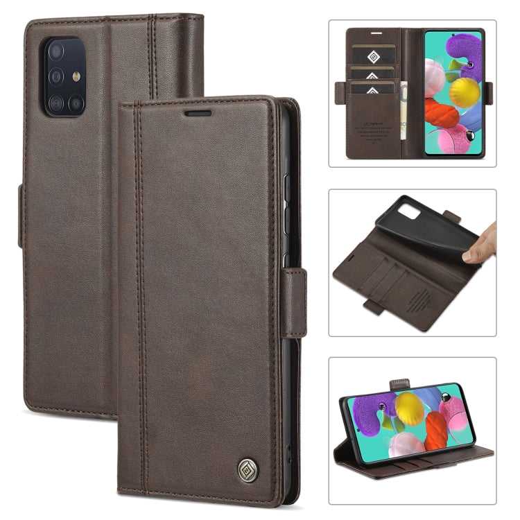 LC.IMEEKE Magnetic Buckle PU + TPU Horizontal Flip Leather Case with Holder & Card Slots & Wallet, For Samsung Galaxy A02s, For Samsung Galaxy A12, For Samsung Galaxy A22 4G, For Samsung Galaxy A22 5G