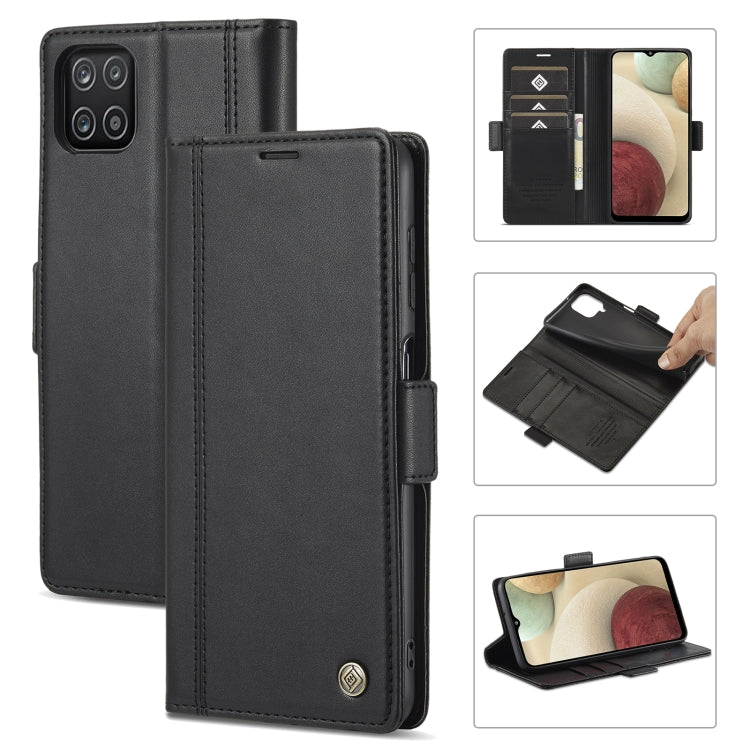 LC.IMEEKE Magnetic Buckle PU + TPU Horizontal Flip Leather Case with Holder & Card Slots & Wallet, For Samsung Galaxy A02s, For Samsung Galaxy A12, For Samsung Galaxy A22 4G, For Samsung Galaxy A22 5G