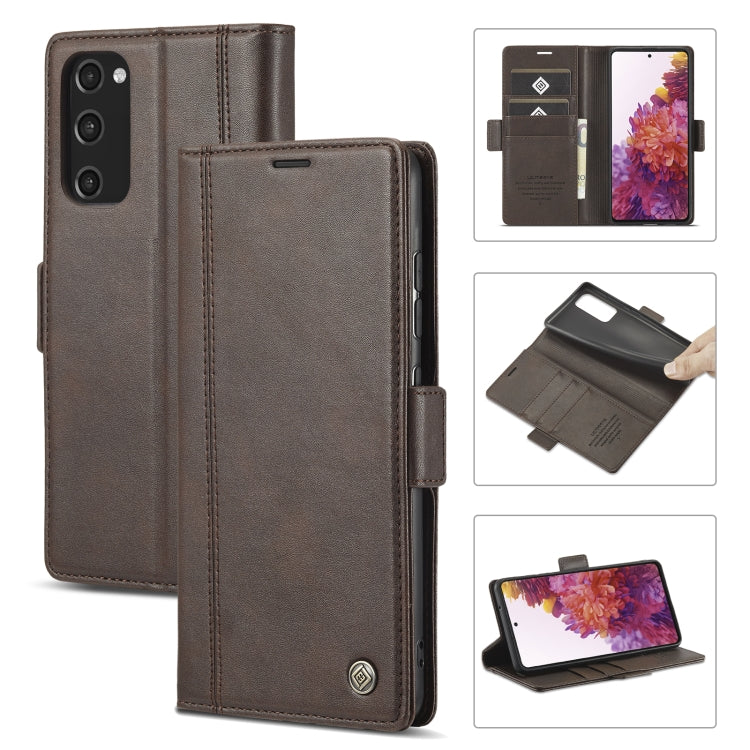 LC.IMEEKE Magnetic Buckle PU + TPU Horizontal Flip Leather Case with Holder & Card Slots & Wallet, For Samsung Galaxy S20+, For Samsung Galaxy S20 FE, For Samsung Galaxy S21 5G, For Samsung Galaxy S21+ 5G