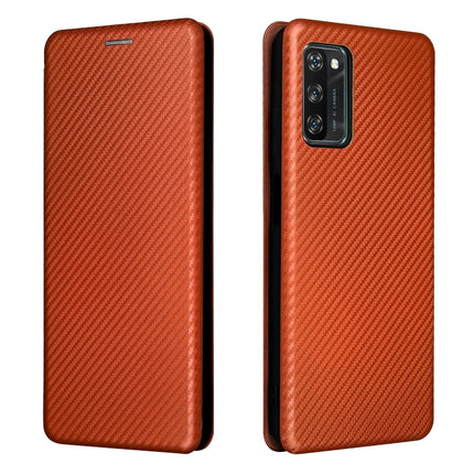 Carbon Fiber Texture Magnetic Horizontal Flip TPU + PC + PU Leather Case with Card Slot, For Blackview A100, For OnePlus Nord N200 5G