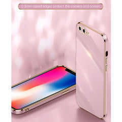 XINLI Straight Edge 6D Electroplate TPU Phone Case, For iPhone 6 / 6s, For iPhone 6 Plus / 6s Plus, For iPhone 8 Plus / 7 Plus, For iPhone SE 2022 / SE 2020 / 8 / 7