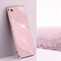 XINLI Straight Edge 6D Electroplate TPU Phone Case, For iPhone 6 / 6s, For iPhone 6 Plus / 6s Plus, For iPhone 8 Plus / 7 Plus, For iPhone SE 2022 / SE 2020 / 8 / 7