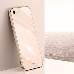 XINLI Straight Edge 6D Electroplate TPU Phone Case, For iPhone 6 / 6s, For iPhone 6 Plus / 6s Plus, For iPhone 8 Plus / 7 Plus, For iPhone SE 2022 / SE 2020 / 8 / 7