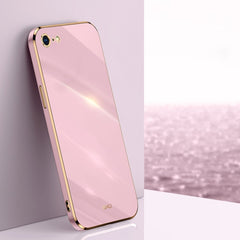 XINLI Straight Edge 6D Electroplate TPU Phone Case, For iPhone 6 / 6s, For iPhone 6 Plus / 6s Plus, For iPhone 8 Plus / 7 Plus, For iPhone SE 2022 / SE 2020 / 8 / 7