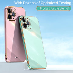 XINLI Straight Edge 6D Galvanisierte TPU-Telefonhülle, Für iPhone 12 Mini, Für iPhone 12 Pro, Für iPhone 12 Pro Max, Für iPhone X