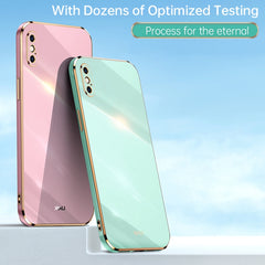XINLI Straight Edge 6D Electroplate TPU Phone Case, For iPhone XS Max, For iPhone 8 Plus / 7 Plus, For iPhone 12 Pro