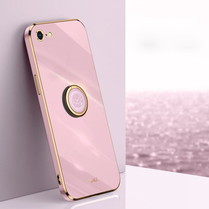 XINLI Straight Edge 6D Galvanisierte TPU-Telefonhülle mit Ringhalter, für iPhone 6 / 6s, für iPhone 6 Plus / 6s Plus, für iPhone 8 Plus / 7 Plus, für iPhone SE 2022 / SE 2020/8/7