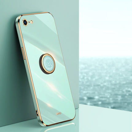 XINLI Straight Edge 6D Galvanisierte TPU-Telefonhülle mit Ringhalter, für iPhone 6 / 6s, für iPhone 6 Plus / 6s Plus, für iPhone 8 Plus / 7 Plus, für iPhone SE 2022 / SE 2020/8/7