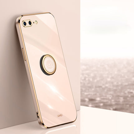 XINLI Straight Edge 6D Galvanisierte TPU-Telefonhülle mit Ringhalter, für iPhone 6 / 6s, für iPhone 6 Plus / 6s Plus, für iPhone 8 Plus / 7 Plus, für iPhone SE 2022 / SE 2020/8/7