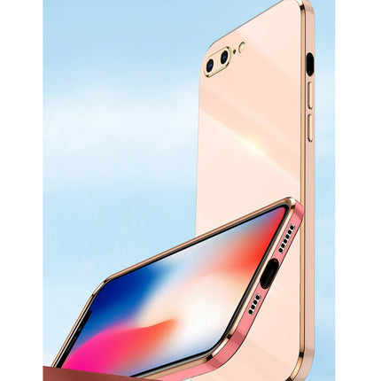 XINLI Straight Edge 6D Electroplate TPU Phone Case with Ring Holder