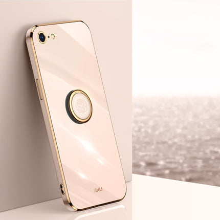 XINLI Straight Edge 6D Electroplate TPU Phone Case with Ring Holder