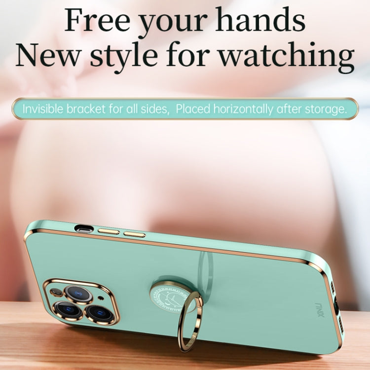 XINLI Straight Edge 6D Galvanisierte TPU-Telefonhülle mit Ringhalter, für iPhone 12 Mini, für iPhone 12 Pro, für iPhone 12 Pro Max, für iPhone X