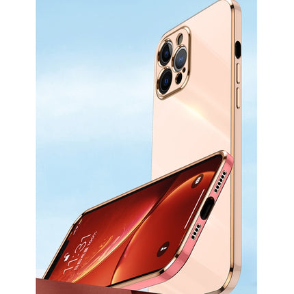 XINLI - Funda de TPU con borde recto y soporte para anillo, galvanizada 6D, para iPhone XR, iPhone XS, iPhone XS Max