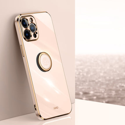 XINLI - Funda de TPU con borde recto y soporte para anillo, galvanizada 6D, para iPhone XR, iPhone XS, iPhone XS Max
