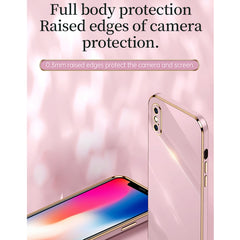 XINLI Straight Edge 6D Electroplate TPU Phone Case with Ring Holder, For iPhone XR, For iPhone XS, For iPhone XS Max