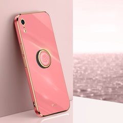 XINLI Straight Edge 6D Electroplate TPU Phone Case with Ring Holder, For iPhone XR, For iPhone XS, For iPhone XS Max