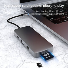 BL10V 10 in 1 USB-C / Type-C to RJ45 + VGA + HDMI + 3.5mm AUX + SD / TF Card Slot + PD USB-C / Type-C + USB 3.0 + 2 USB 2.0 Ports Docking Station HUB, BL10V