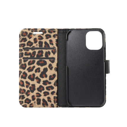 Leopard Pattern Horizontal Flip PC + PU Leather Case with Holder & Card Slots & Wallet, For iPhone 13 mini, For iPhone 13, For iPhone 13 Pro