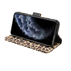 Leopard Pattern Horizontal Flip PC + PU Leather Case with Holder & Card Slots & Wallet, For iPhone 13 mini, For iPhone 13, For iPhone 13 Pro, For iPhone 13 Pro Max