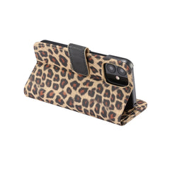 Leopard Pattern Horizontal Flip PC + PU Leather Case with Holder & Card Slots & Wallet, For iPhone 13 mini, For iPhone 13, For iPhone 13 Pro, For iPhone 13 Pro Max