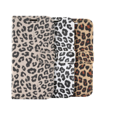 Leopard Pattern Horizontal Flip PC + PU Leather Case with Holder & Card Slots & Wallet, For iPhone 13 mini, For iPhone 13, For iPhone 13 Pro