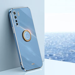 XINLI Straight Edge 6D Electroplate TPU Phone Case with Ring Holder, For OPPO A55 5G, For OPPO A72, For OPPO A91