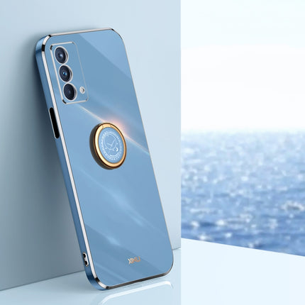 XINLI Straight Edge 6D Electroplate TPU Phone Case with Ring Holder, For OPPO A92s, For OPPO A93, For OPPO F11