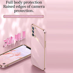 XINLI Straight Edge 6D Electroplate TPU Phone Case, For OPPO Reno4 Pro, For OPPO Reno4 SE, For OPPO Reno5 4G