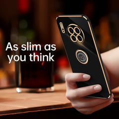 XINLI Straight Edge 6D Electroplate TPU Phone Case with Ring Holder, For Huawei Mate 30, For Huawei Mate 30 Pro, For Huawei Mate 40