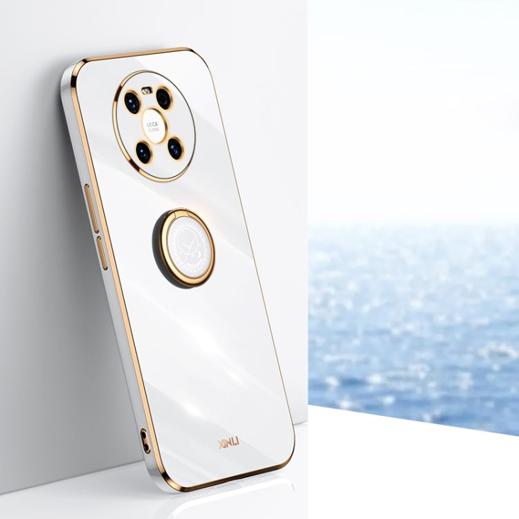 XINLI Straight Edge 6D Electroplate TPU Phone Case with Ring Holder, For Huawei Mate 30, For Huawei Mate 30 Pro, For Huawei Mate 40