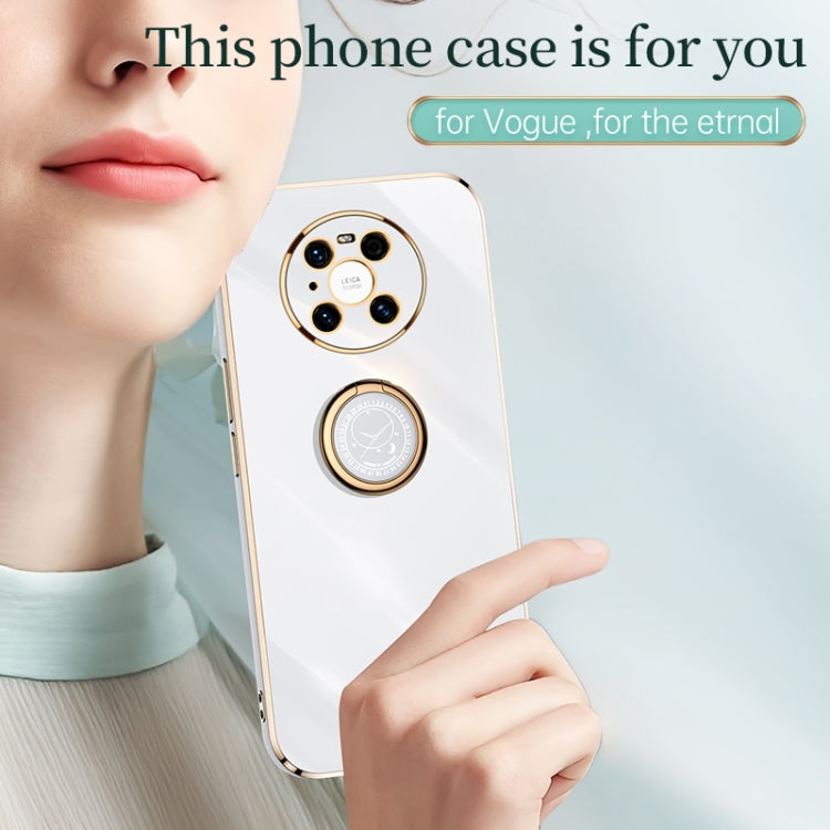 XINLI Straight Edge 6D Electroplate TPU Phone Case with Ring Holder, For Huawei Mate 40 Pro, For Huawei nova 6 5G, For Huawei nova 6 SE