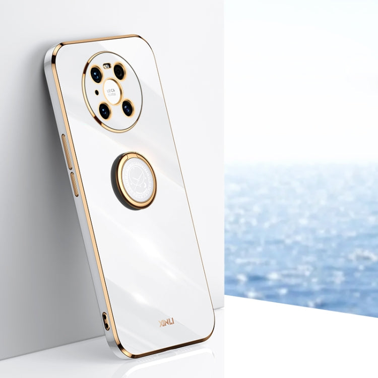 XINLI Straight Edge 6D Electroplate TPU Phone Case with Ring Holder, For Huawei Mate 40 Pro, For Huawei nova 6 5G, For Huawei nova 6 SE