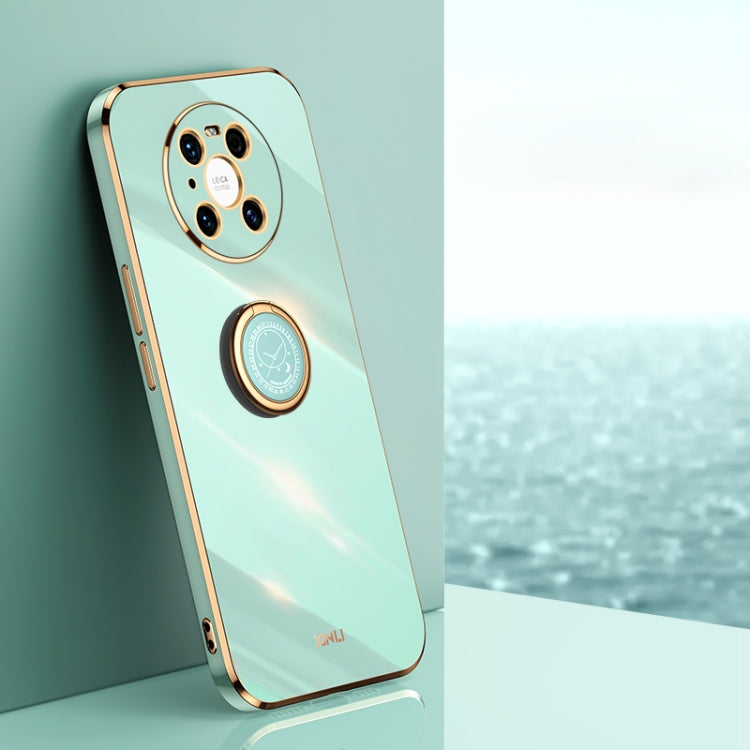 XINLI Straight Edge 6D Electroplate TPU Phone Case with Ring Holder, For Huawei Mate 40 Pro, For Huawei nova 6 5G, For Huawei nova 6 SE