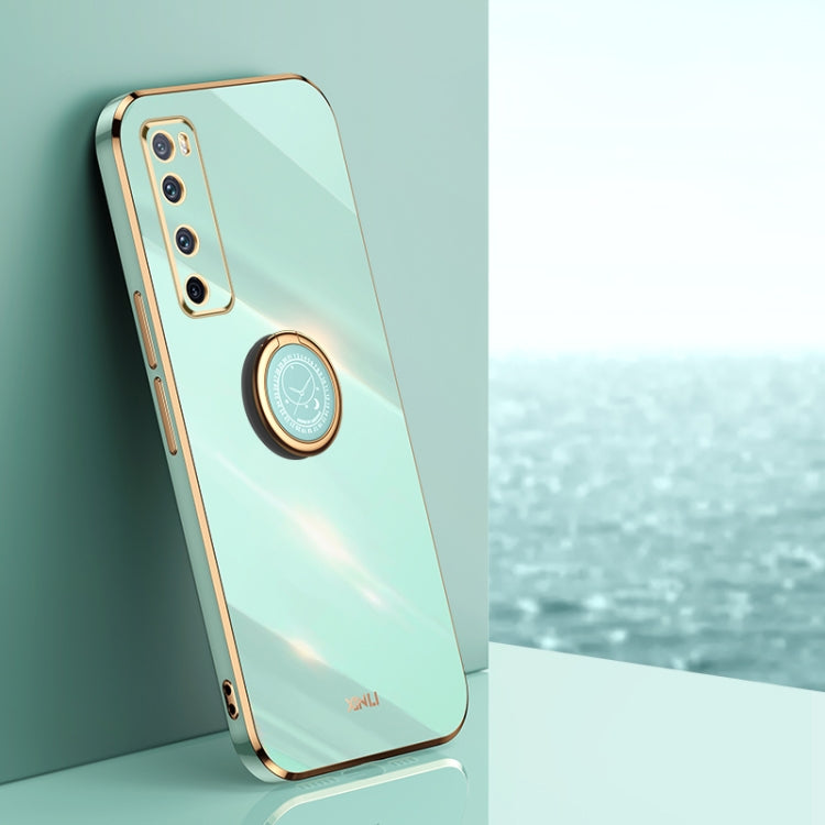 XINLI Straight Edge 6D Electroplate TPU Phone Case with Ring Holder, For Huawei nova 7 5G, For Huawei nova 7 Pro 5G, For Huawei nova 7 SE