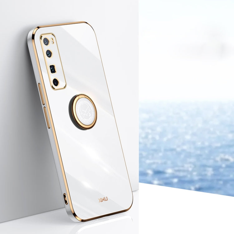 XINLI Straight Edge 6D Electroplate TPU Phone Case with Ring Holder, For Huawei nova 7 5G, For Huawei nova 7 Pro 5G, For Huawei nova 7 SE