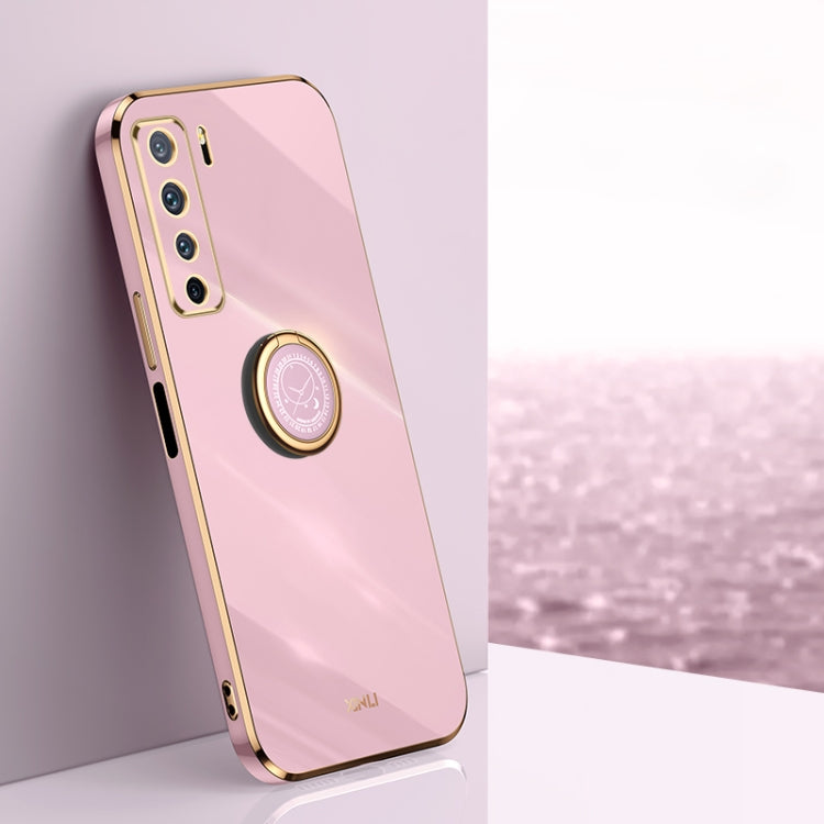 XINLI Straight Edge 6D Electroplate TPU Phone Case with Ring Holder, For Huawei nova 7 5G, For Huawei nova 7 Pro 5G, For Huawei nova 7 SE