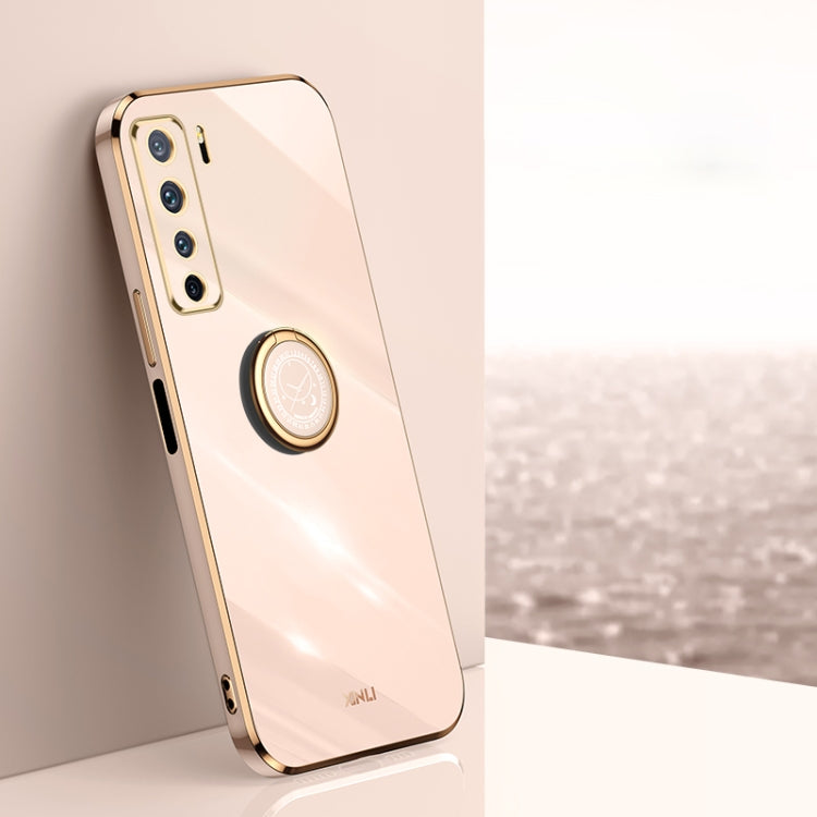 XINLI Straight Edge 6D Electroplate TPU Phone Case with Ring Holder, For Huawei nova 7 5G, For Huawei nova 7 Pro 5G, For Huawei nova 7 SE