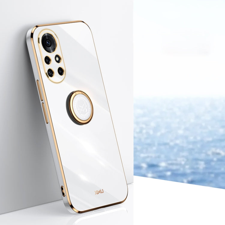 XINLI Straight Edge 6D Electroplate TPU Phone Case with Ring Holder, For Huawei nova 8 5G, For Huawei nova 8 Pro 5G, For Huawei nova 8 SE